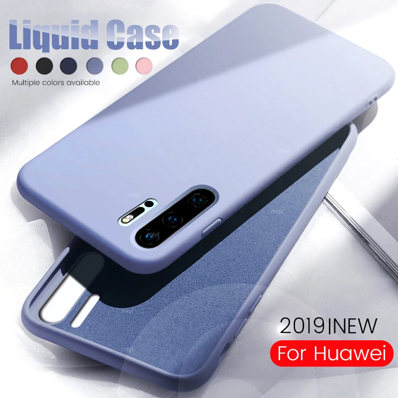 

2019 New Liquid silicone soft case for huawei p30 pro p20 lite phone case on honor 10 light 9 lite 8x 9i 10i v20 v10 coque cover