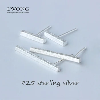 

Hot Sale 925 Sterling Silver Square Bar Earrings Minimalist Style Rectangle Geometric Shapes Stud Earrings For Women Jewelry