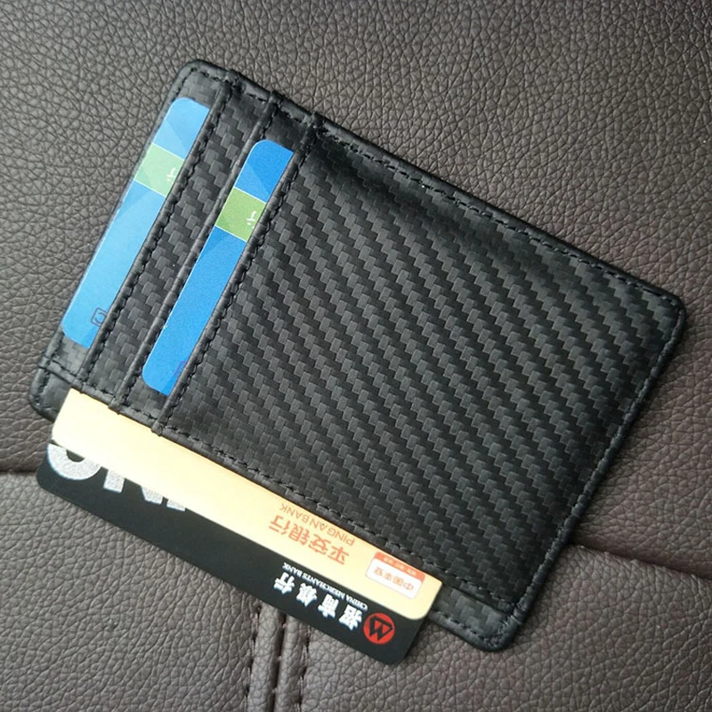 Мужской кошелек из натуральной кожи с RFID блокировкой минималистичный тонкий