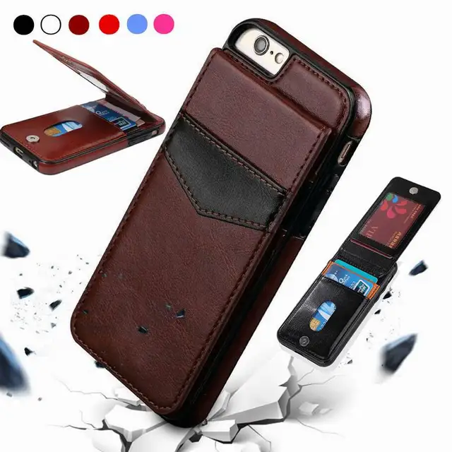 Luxury Vertical Flip Wallet PU Leather Case for iPhone 7 8 6 6s Plus