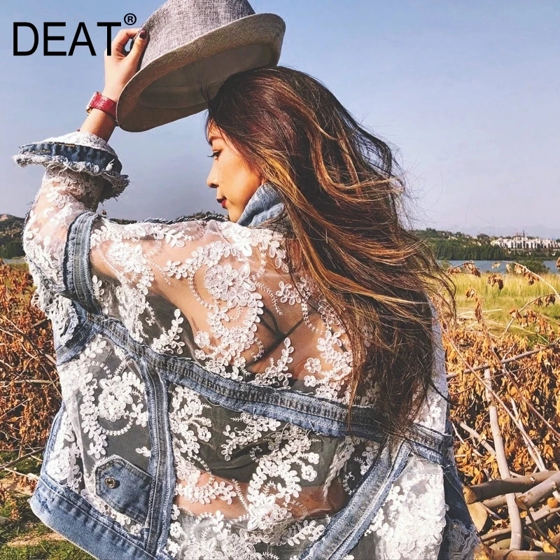 

[DEAT] 2019 Autumn New Women's High-quality Clothing Three-dimensional Flower Embroidery Short Denim Jacket WI246