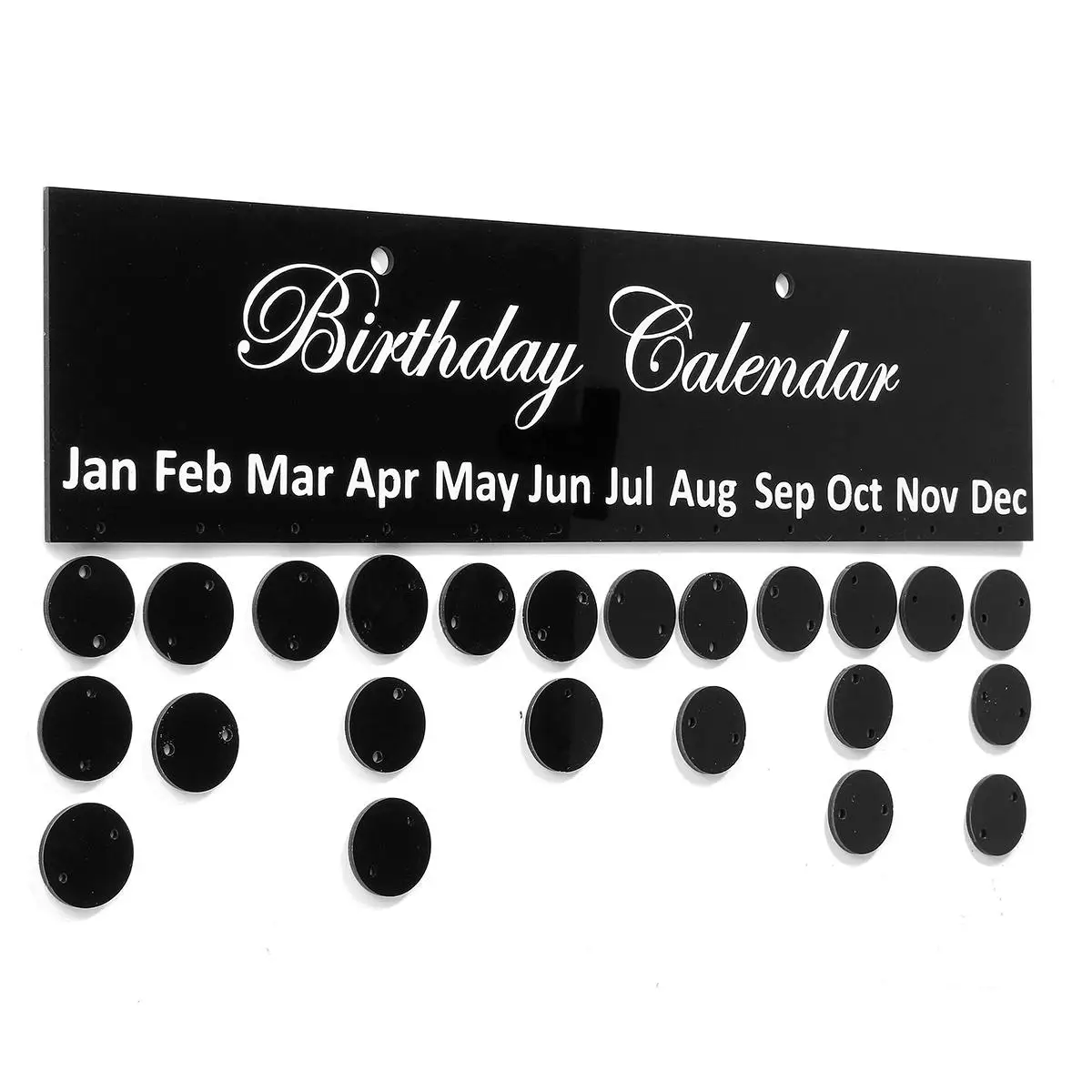 Kicute 1 шт. серебристый, черный день рождения доска-календарь DIY Семья на день рождения календарь особенные даты Планерная доска подвесной Декор подарочный набор