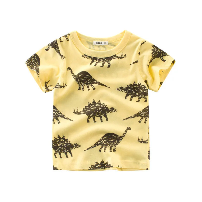 

Kids Cartoon T-shirt for Boy Cotton Dinosaur Print Short Sleeve T Shirt Kids Boys Summer Tshirt Tops Children's Clothes