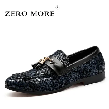 

ZERO MORE Tassel Snake Mens Shoes Casual Big Sizes Pointed Toe Slip On Shoes Men Loafers Formal Solid Men Shoes Luxury 2019