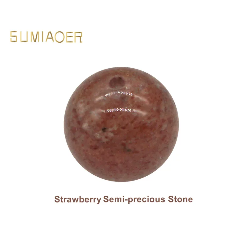 

Sumiaoer Fashion Jewelry Beads For Jewelry Making DIY Bracelet Bead Stone Jewelry Strawberry Beads Round Shape 6/8/10MM Stone