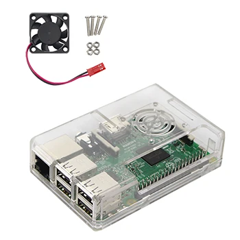 Raspberry Pi 3 Model B+ ABS чехол, пластиковый корпус, 4 цвета, корпус+ вентилятор охлаждения для Raspberry Pi 3 B+/3/2/B - Цвет: Белый