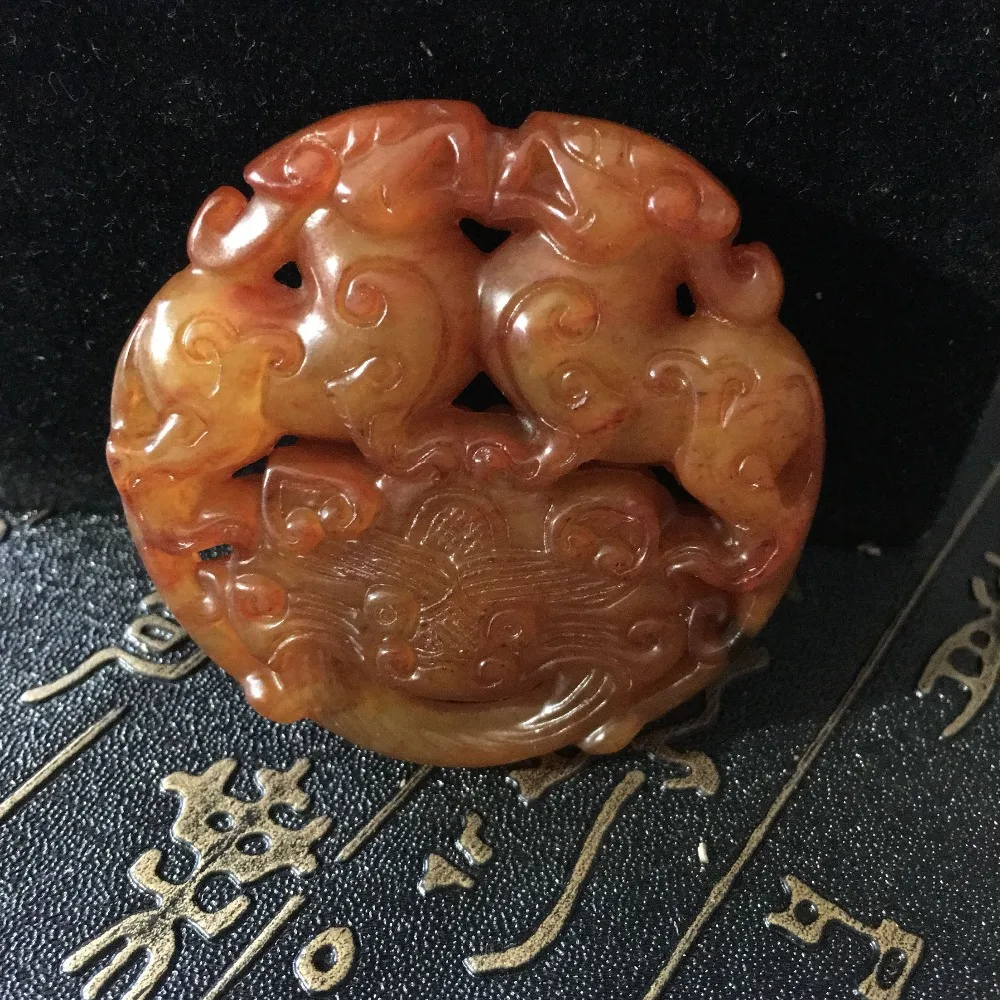 

The pieces of jade jade Pixiu dance Shoumian pendant pendant double waist