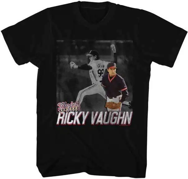 Футболка для взрослых с двойной экспозицией из фильма Major League Movie Ricky Vaughn | Мужская