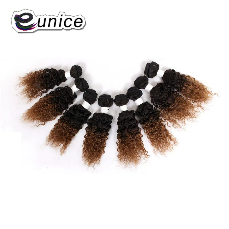 Afro Kinky Curly Hair Weave Bundles 100% Nature Color Human Hair Extensions (10)