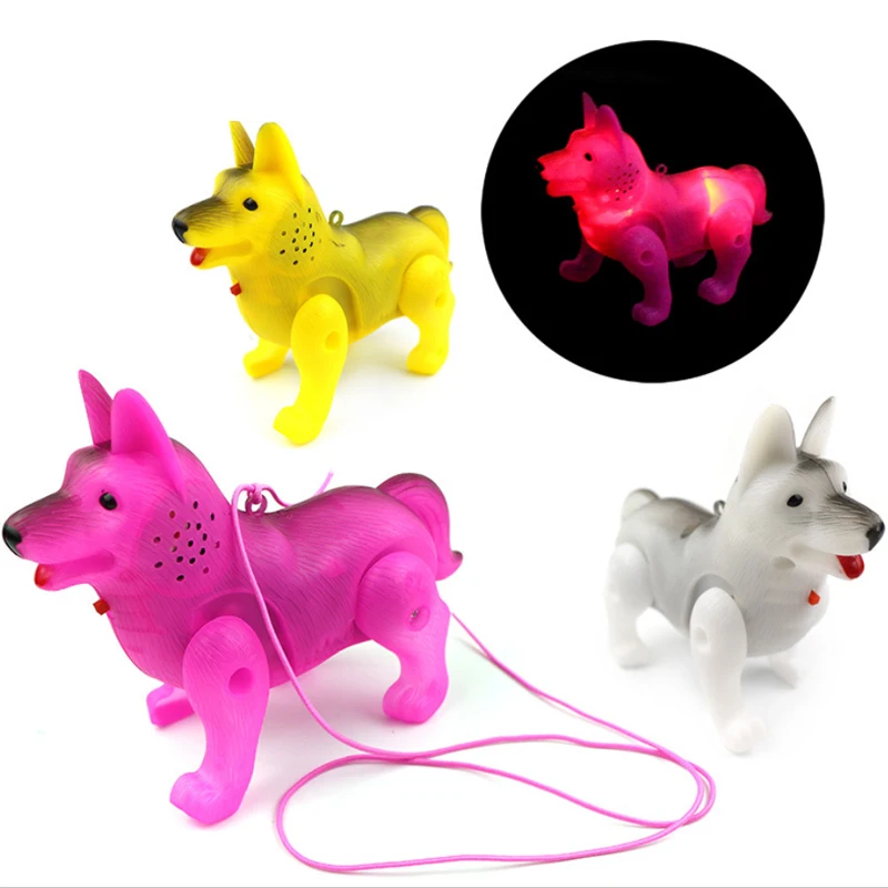 Электронный Забавный робот для домашних животных собака Детские игрушки светодиодный свет светящаяся музыка электрическая ходящая