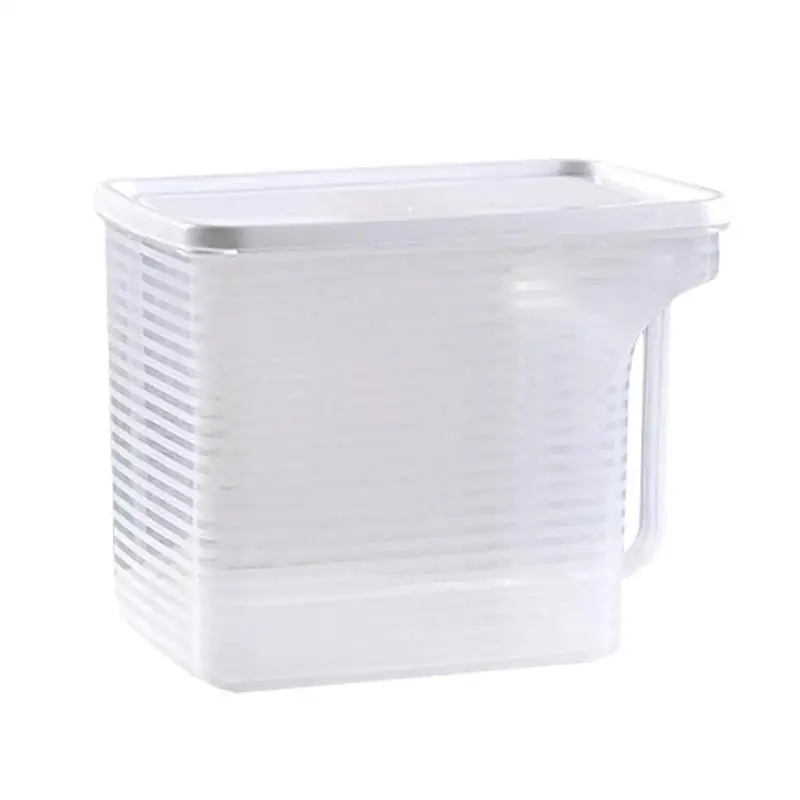 Пластик хранения холодильник коробки Еда герметичный контейнер для хранения с ручкой - Цвет: Прозрачный