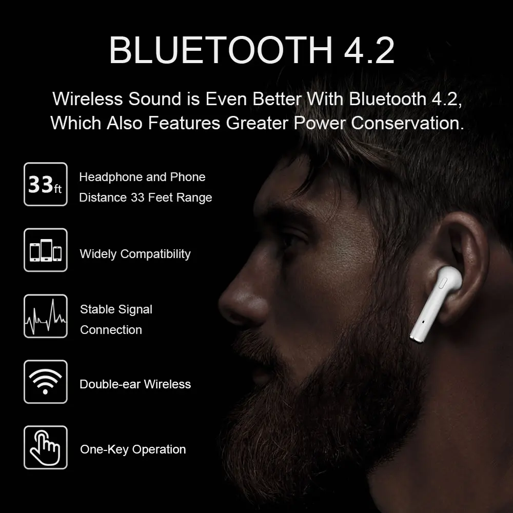 GUSGU Wireless Bluetooth Earphones For Apple Stereo Earbuds In-Ear Earphone For Android Air Microphone Pods For iPhone X/6/7/8