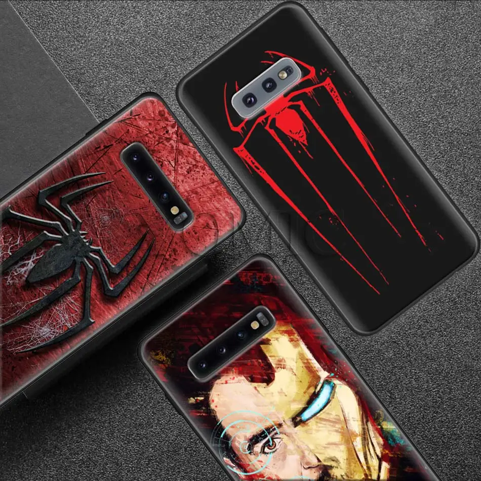 

marvel Captain America Iron man spider Case for Samsung Galaxy S10e S9 S8 S10 Plus S7 Note 8 9 A50 A70 A40 Soft Case Cover Coque