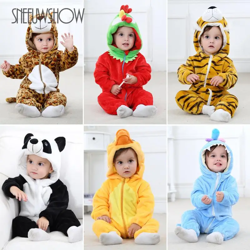 Для новорожденных Kigurumi пижамы для девочек и мальчиков комбинезон мультфильм