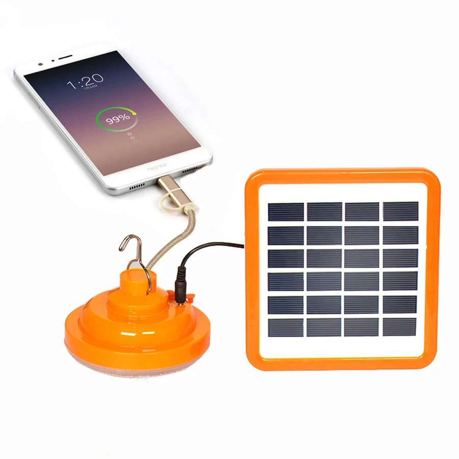 

Portable Solar led bulb USB Phone Charge Solar Light 130LM Solar Powered 6V LED Bulb for Camping Fishing Light Tent Solar Lamp