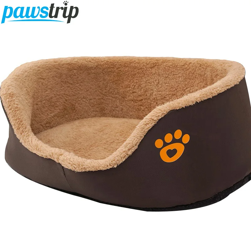 Круглая кровать для собак pawstrip мягкая флисовая кошек чихуахуа бульдог маленькая