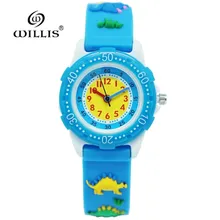 Бренд WILLIS силиконовые часы 3D последний стиль качество водонепроницаемые детские часы динозавр ремешок дизайн часы для студентов мальчиков детей