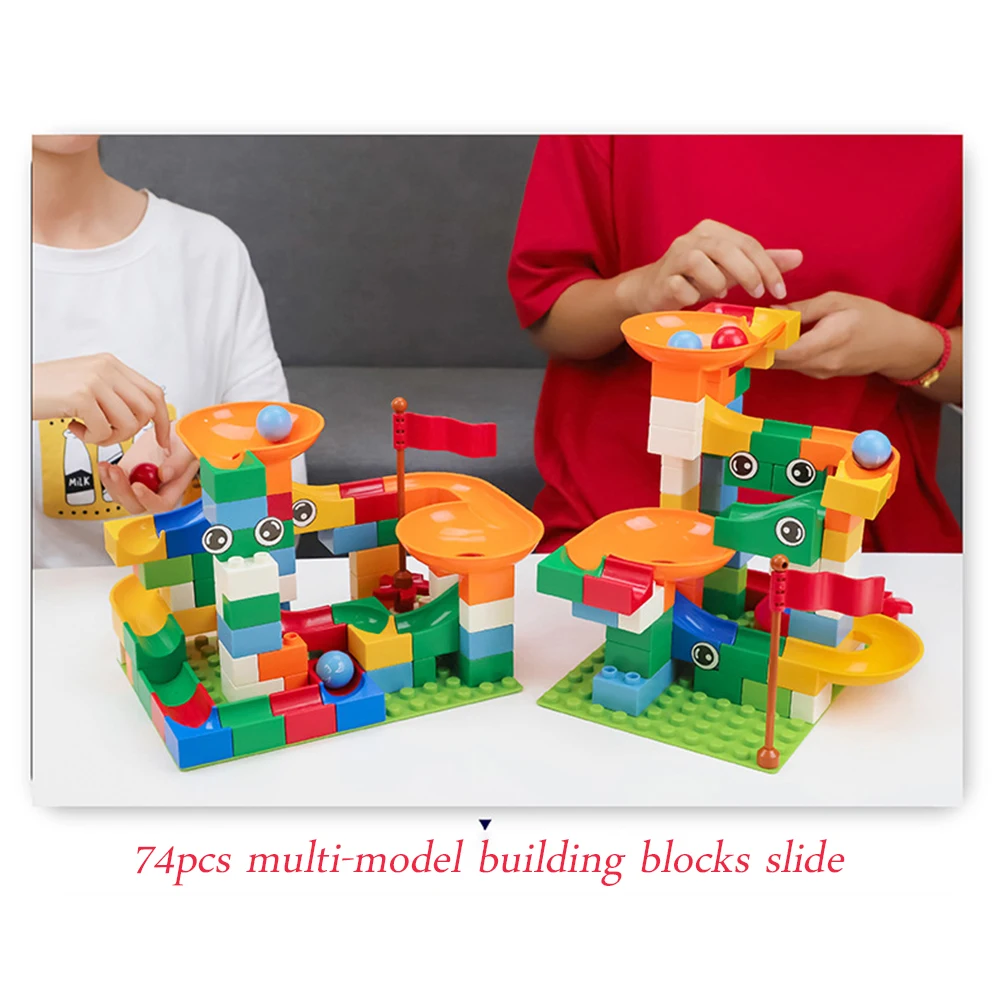LOL Duplo Race Run Maze Ball Track Building Blocks Marble Racing Slide