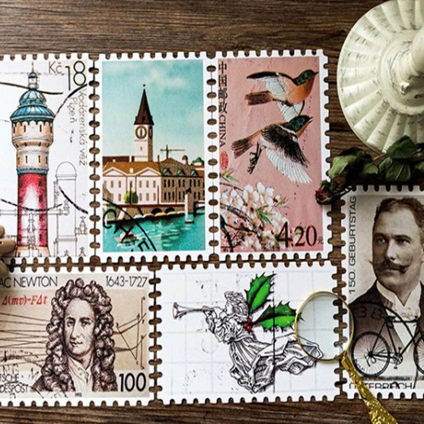 4packs/lot Original Boxed Postcards Vintage Stamps Creative DIY Birthday Gift Postcard And For Greeting Card