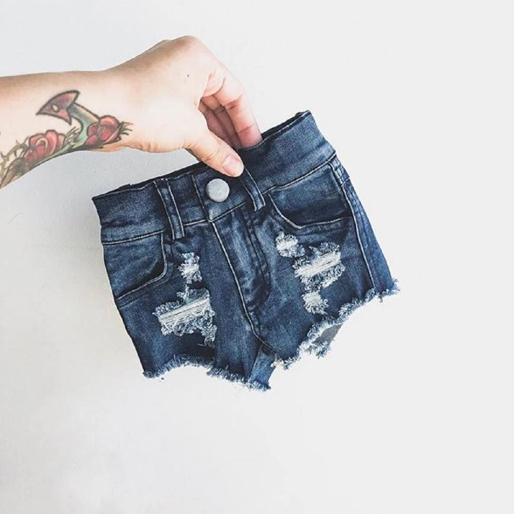 girls stretch denim shorts