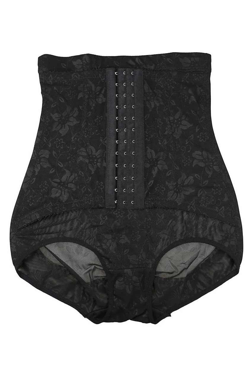 High Waist Corset Panties Breathable Body Shaper UnderwearXL XXXL,Black