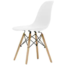 Шведское дизайнерское кресло с пластиковым сиденьем и спинкой/деревянными ножками