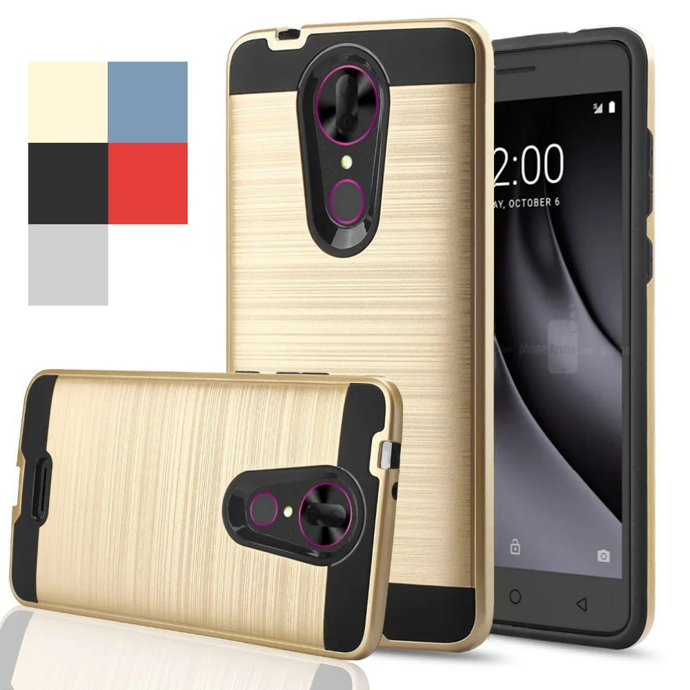 Гибридный матовый армированный чехол 2 в 1 для Coolpad Revvl Plus (T mobile) мягкий резиновый