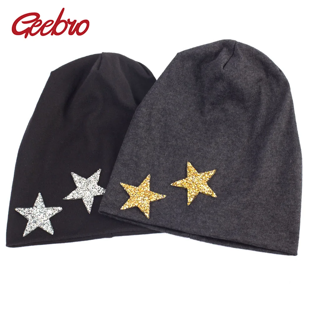

Geebro Women's Beanie Hat New Spring Star Rhinestone Slouchy Beanie Hat for Women Handmade Skullies&Beanies gorro invierno mujer