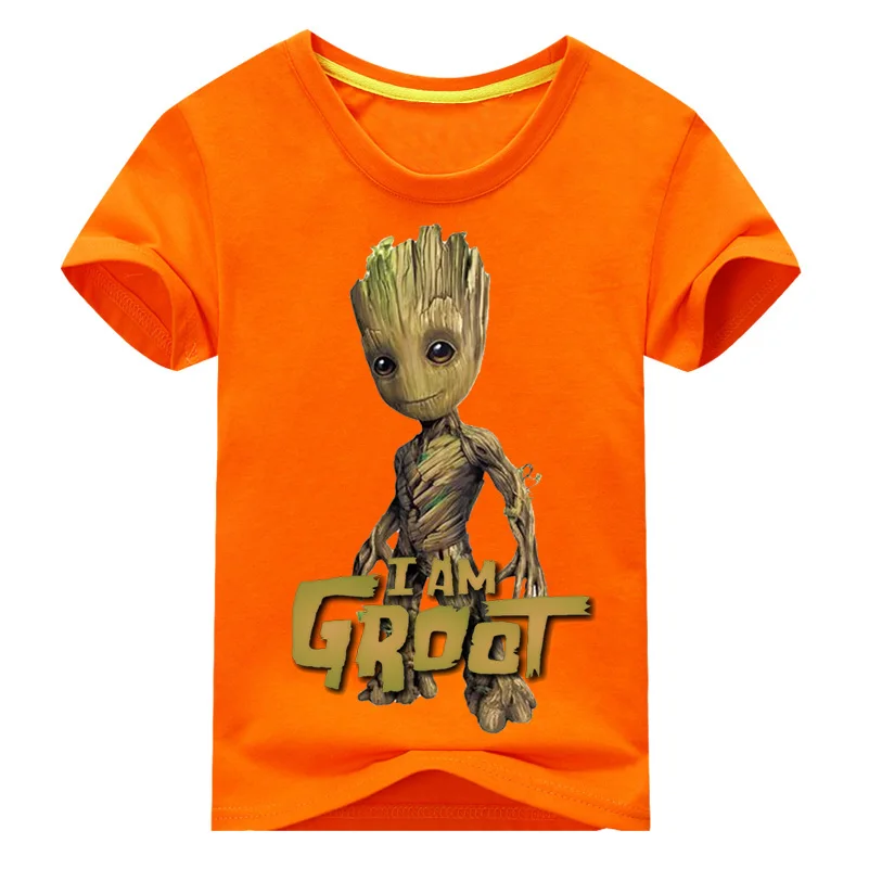 Детская футболка «I Am Groot» для детей, летняя футболка с короткими рукавами, топы, одежда детские Забавные футболки с 3D принтом, костюм топ для мальчиков и девочек, DX038