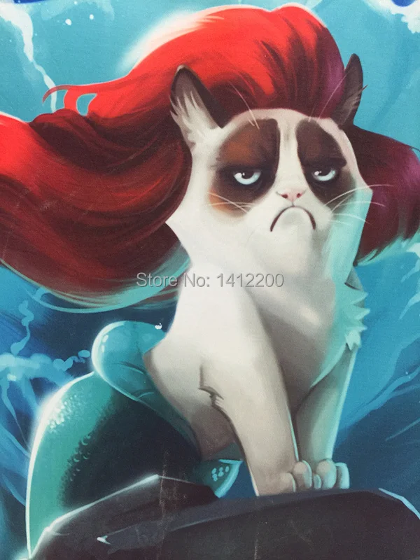 Kucing Pemarah Ariel Putri Duyung Kecil Shirt Cetak Keringat Perempuan