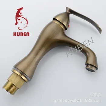 

Tiger Ben basin mixer full of hot and cold taps European antique copper basin faucet retro audience