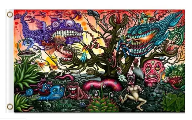3x5ft psychedelic Абстрактное Искусство Животные флаги баннеры|Флаги баннеры и