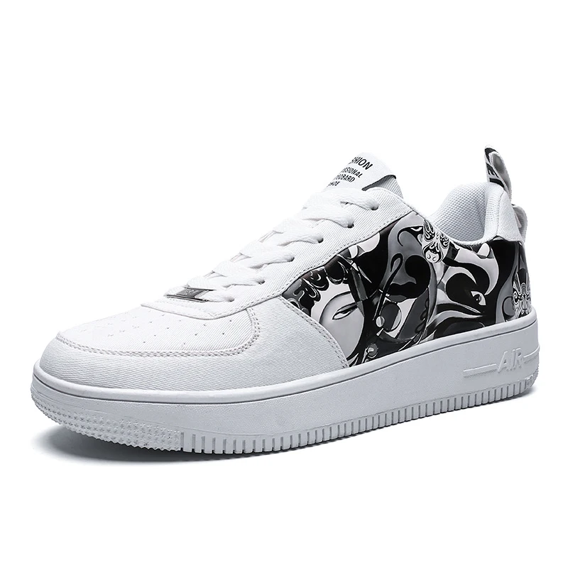 

Casual Men and Women's Skateboarding Shoes Washed Denim Shoes Flower Cloth Breathable Outdoor Sneakers Couple Walking Shoes