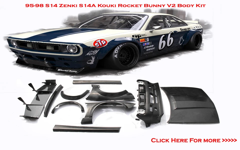 Реактивный кролик V2 Стиль Боди подходит для 95 98 S14 Zenki S14A Kouki стекловолокно FRP|rocket