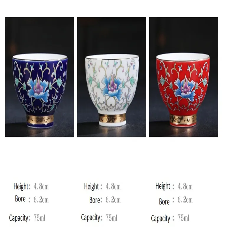1 X Jingdezhen 75 мл керамическая чашка маленькая 4,8 см x 6,2 см кунг-фу чай кофейные чашки чаша