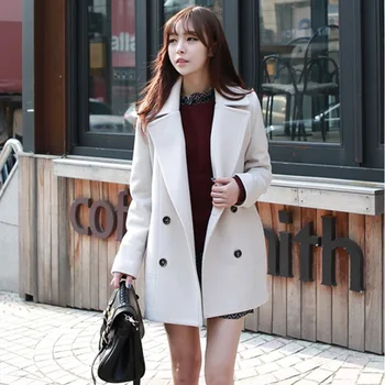 

New autumn and winter blouses and long sections woolen coat casual loose coat cheap clothes china women dress Fashion sexy