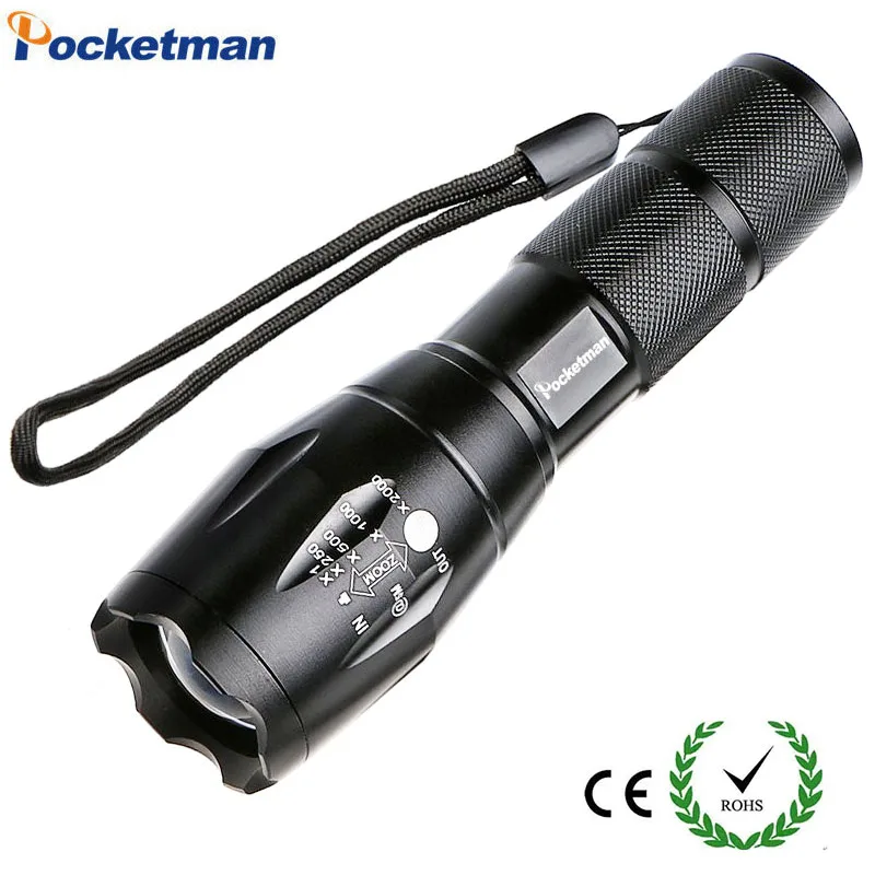 

Linterna LED 3x AAA Flashlight 18650 E17 ZOOM Led Torch Flashlights 5 Mode XML T6 Aluminum Adjustable Flash Light