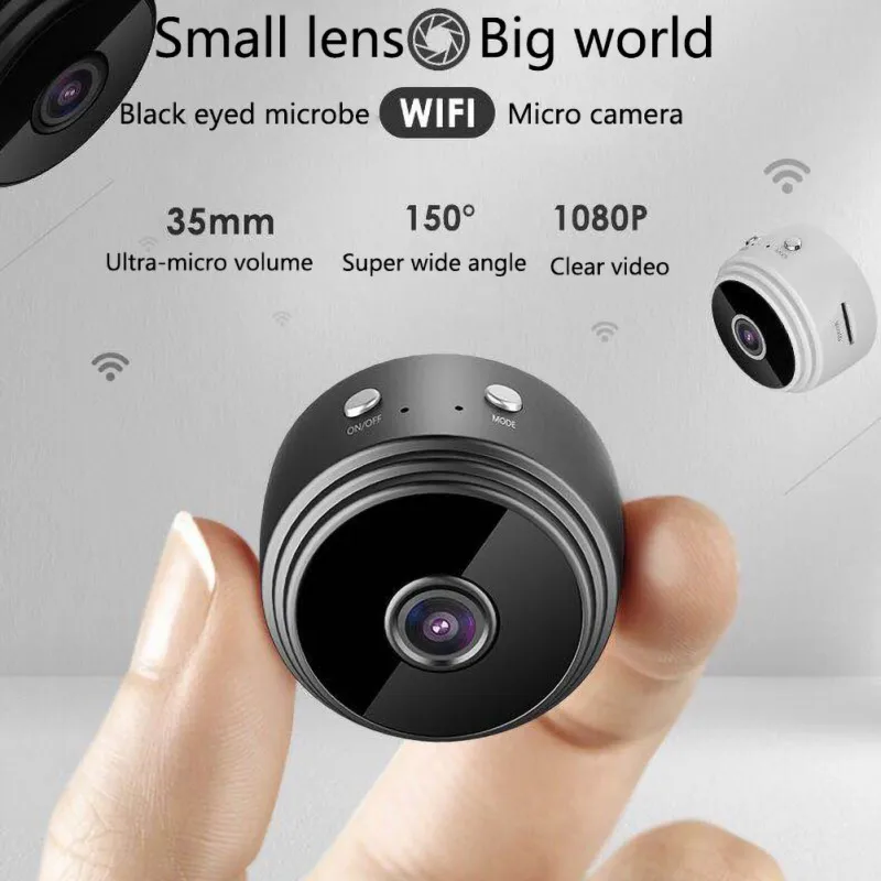 Черная мини-камера беспроводная Удаленная WiFi камера 1080P HD ИК детектор движения ночного видения 150 градусов широкоугольная веб-камера Горячая
