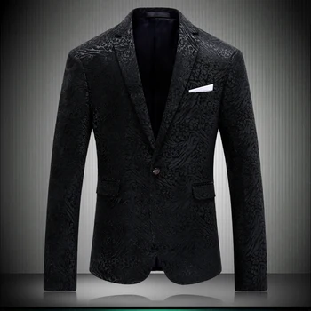 

Black Grain Suit Jackets For Men 2019 slim fit Man Blazer Casual Dress Jacket Single Button Americanas Hombre Blazers 8639