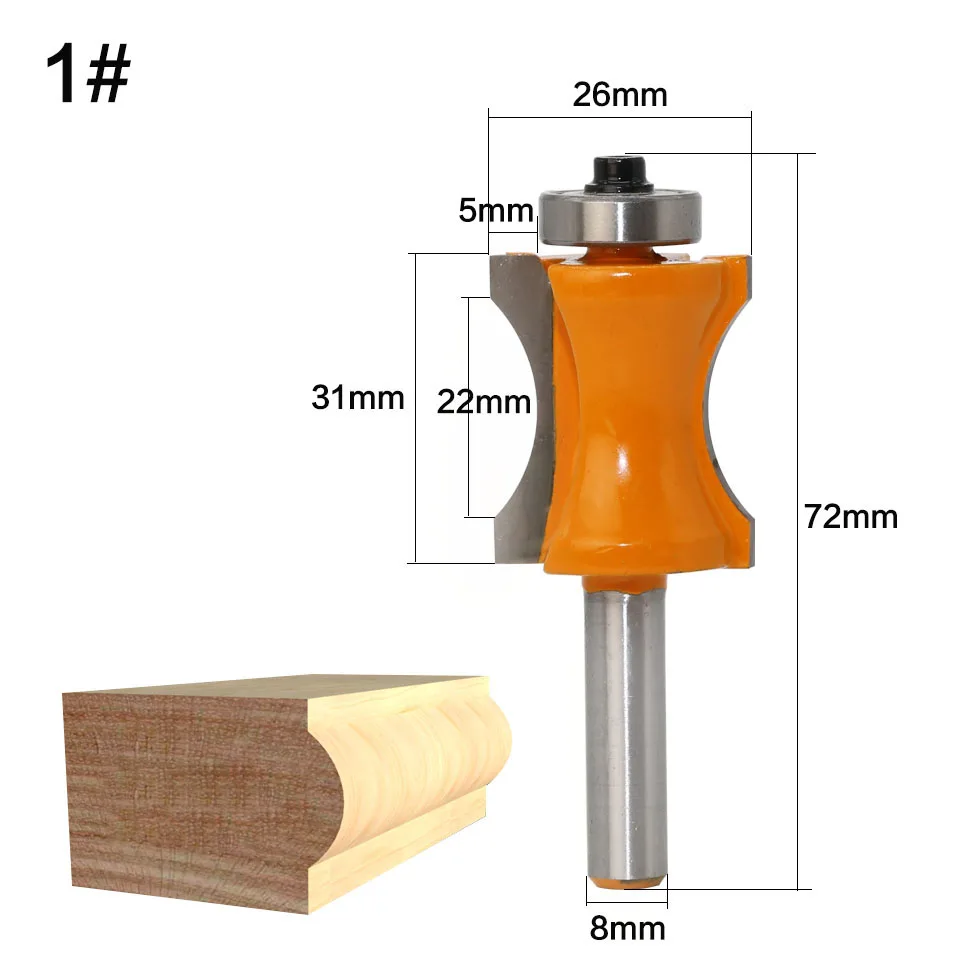 1 шт. Bullnose маршрутизатор Набор бит C3 твердосплавным наконечником 8 мм "хвостовик деревообрабатывающий резак