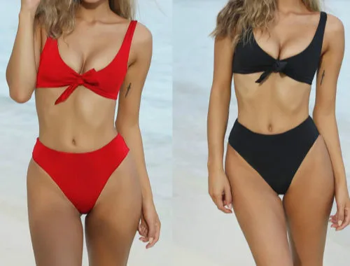 

Sexy Solid Swimmer Women Bandage Bikini Set Push-up Padded Bra Swimsuit Bathing Suit Swimwear New