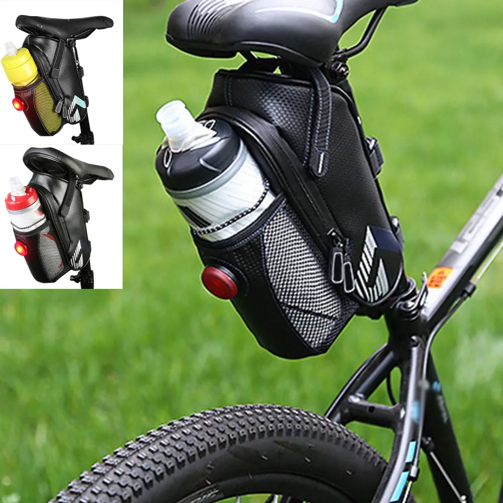Outdoor Cycling Mountain Bike Back Seat Pouch Saddle Bags Waterproof Bicycle Bottle Bag With
