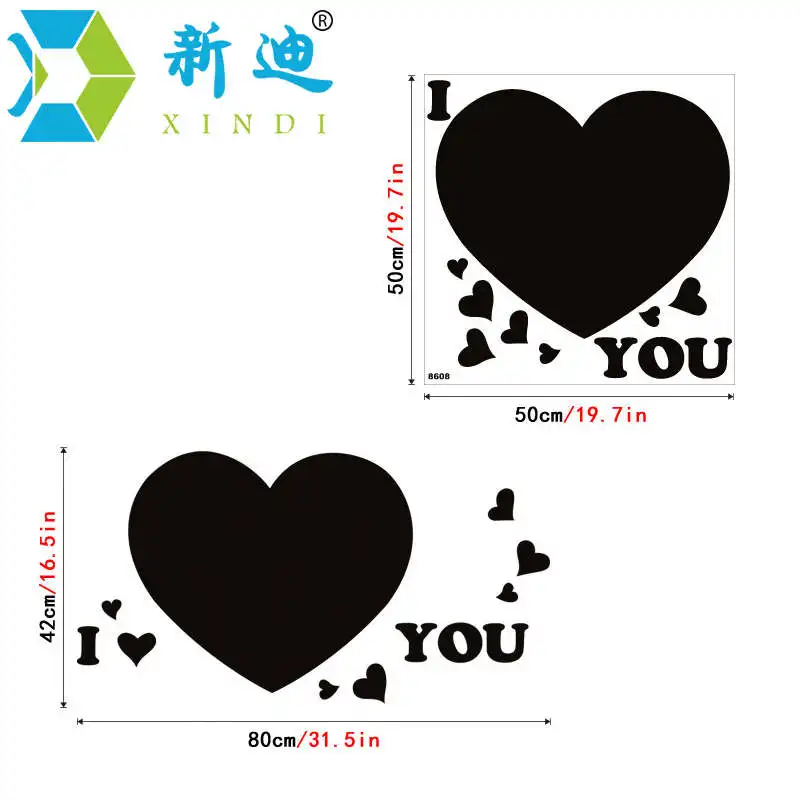 PVC Love Small Blackboard Children's Room Chalkboard Home Decorative Notice Message Board Stickers