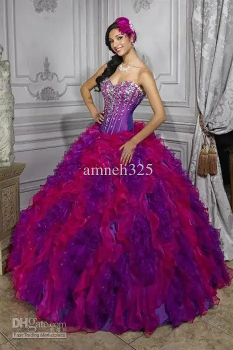 magenta wedding dress