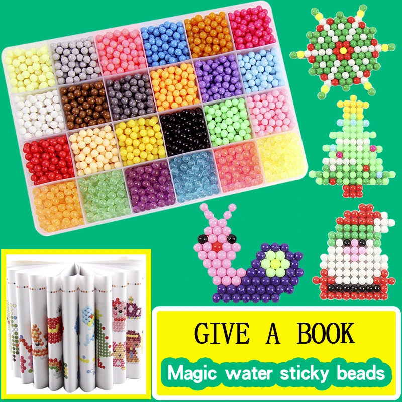 

6000 pcs DIY Magic Aqua beads Animal Molds Hand Making 3D Puzzle Kids Educational Aqua beads Toys for Children Spell Replenish