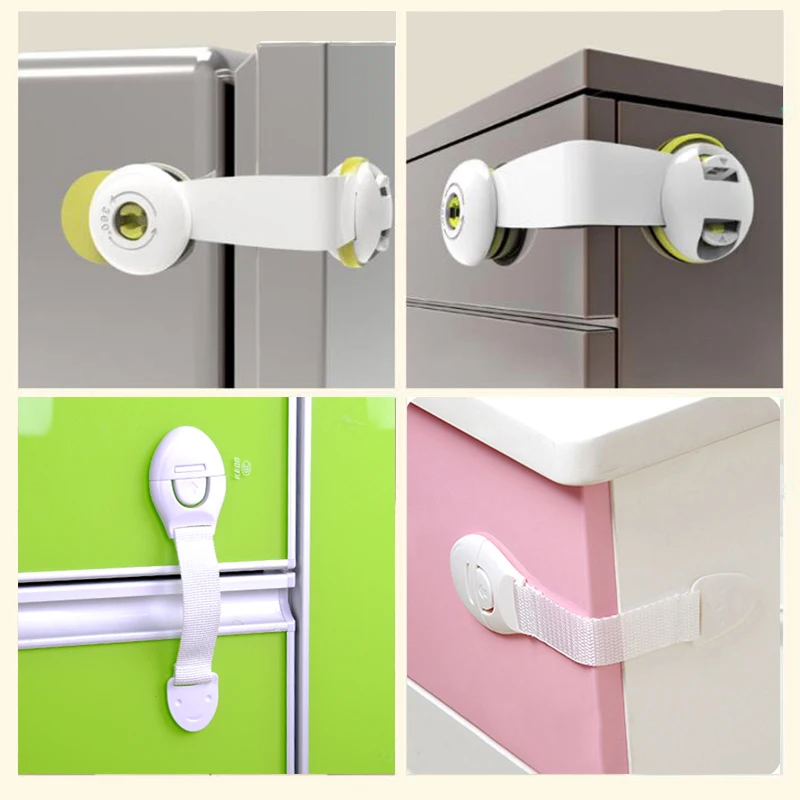 

Baby Safety Protector Child Door Lock Protection Cabinet Refrigerator locking Plastic of Children Furniture Safety Strap