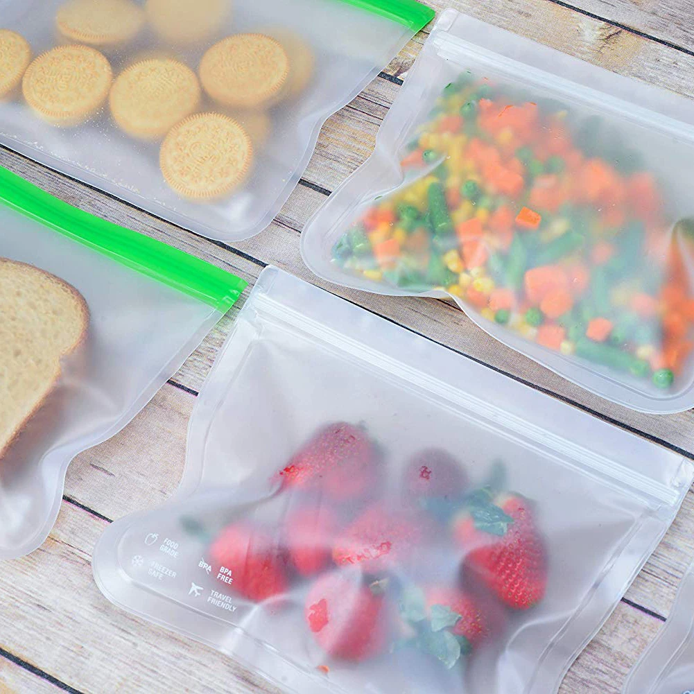 5 шт. многоразовые контейнеры для хранения PEVA матовый самозапечатанные сэндвичи еда морозильник хранения сумки Органайзер кухня ноль отходов