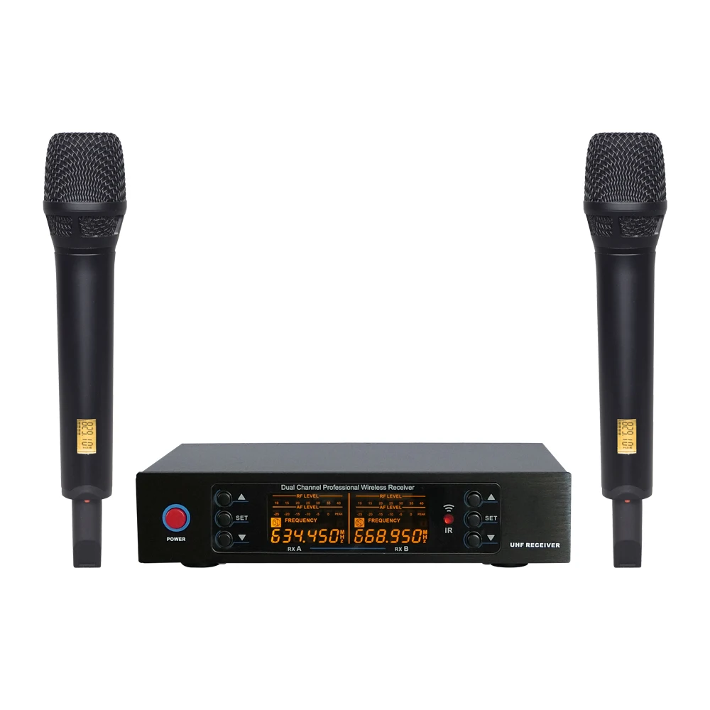 

G-4 high-end dual channel wireless microphone can be FM with both hands to hold the microphone KTV microphone
