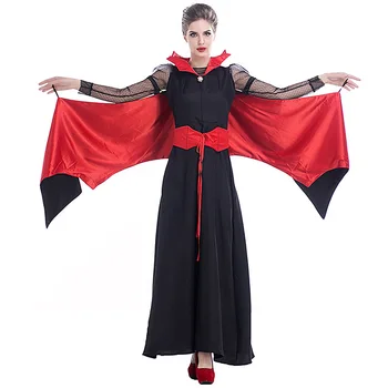 

Halloween Vampire Costume Queen Long Maxi Dress Party Witch Costumes Women Roleplay Clothes Masquerade Party Cosplay