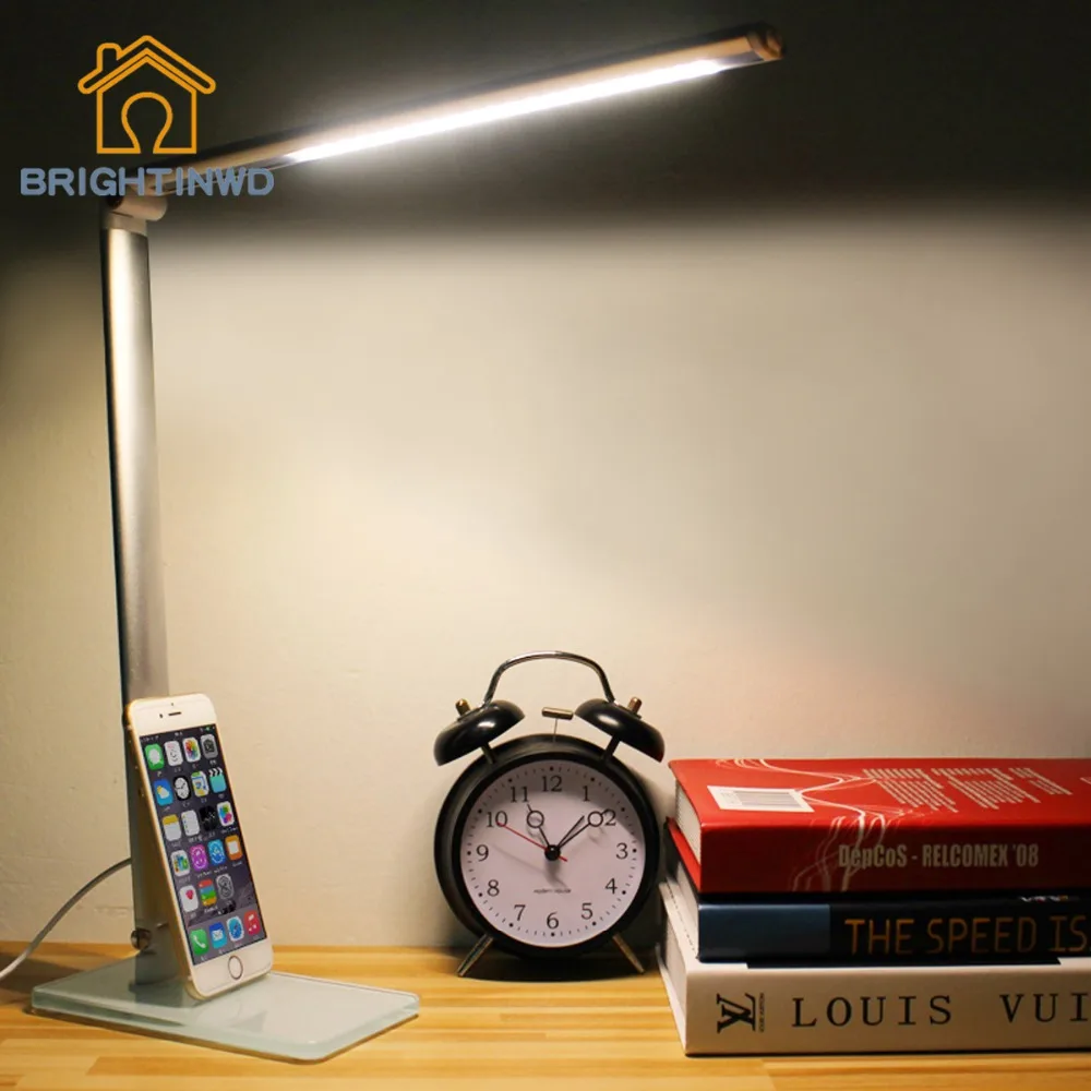 Led Desk lamp Glass Dimmer Eye protection Adjustable colour light
